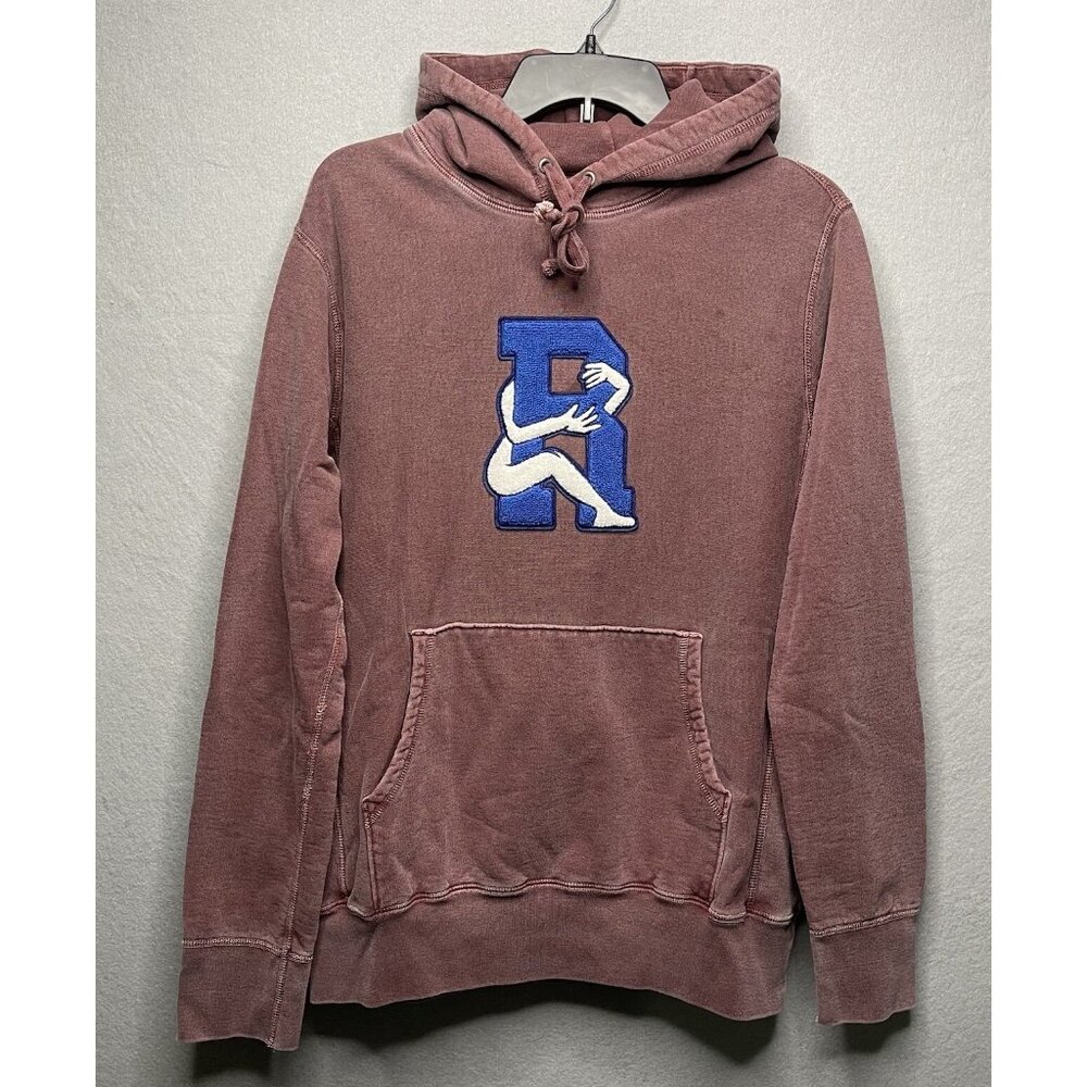 RSVP Gallery Embroidered R Logo Artsy Burgundy Pullover Hoodie M